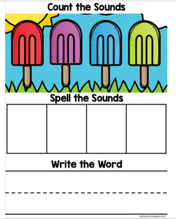 Orthographic Mapping Word Mats -SUMMER Version (Sound Boxes) - Image 2